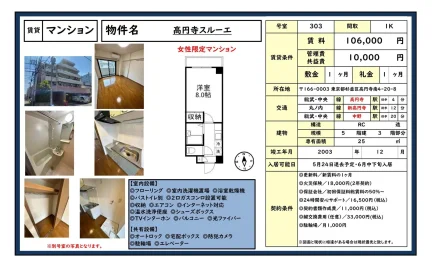 高円寺スルーエ 303号 0