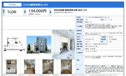 ZOOM練馬高野台205 205号 0