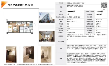 ジニア不動前 103号室 103号 0