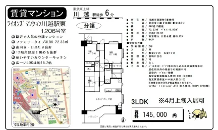 ライオンズマンション川越駅東 1206号 0