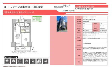 コートレジデンス南大塚 804号 0