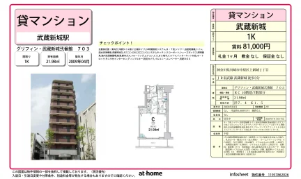 グリフィン 武蔵新城弐番館 703 703 0