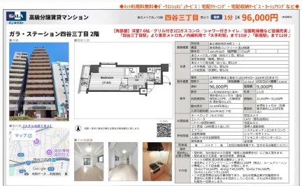 FJネクスト ガラステーション四谷三丁目2階 1K 0