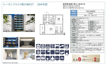 シーズンフラッツ菊川WEST 204号室 204号 0