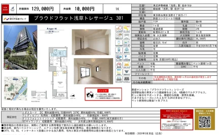 プラウドフラット浅草トレサージュ 301 301号 0