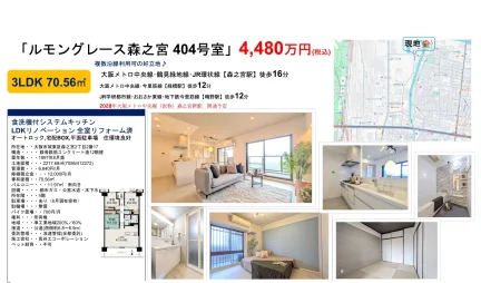 3-Bedroom Condo in Morinomiya 0