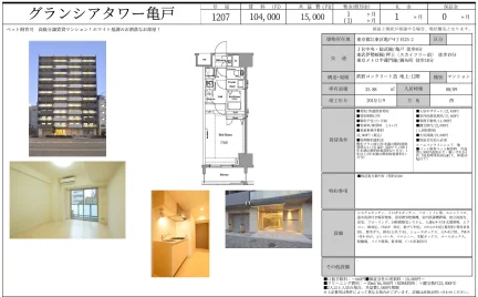グランシアタワー亀戸 1207号 0