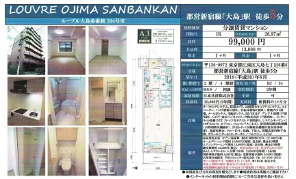 ルーブル大島参番館 204号室 204号 0