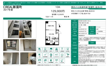 CREAL新富町 301号 0