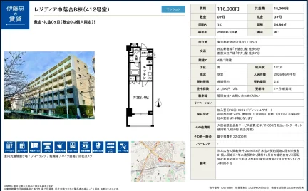 伊藤忠レジディア中落合B棟 412号 0