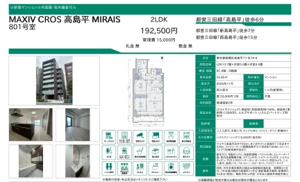 MAXIV CROS 高島平 MIRAIS 801号 0