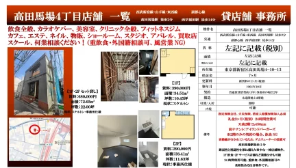 高田馬場4丁目店舗一覧 0