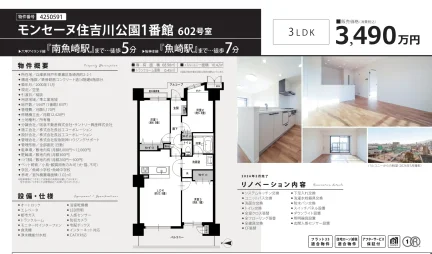 モンセーヌ住吉川公園1番館 602号 0