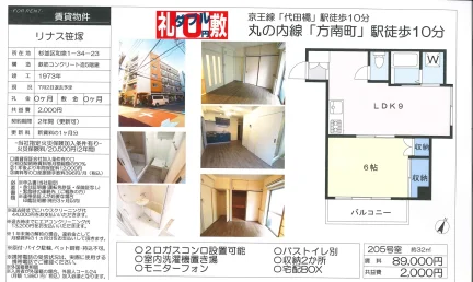 リナス笹塚 205号 0