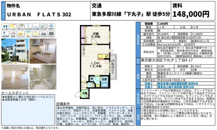 URBAN FLATS 302 302号 0