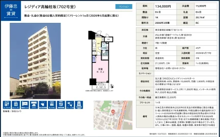 レジディア高輪桂坂 702号 0