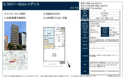 エコロジー白山レジデンス 902号 0