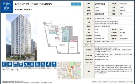 レジディアタワー乃木坂 0604号 0