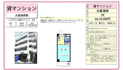 ハイタウン大森ナンバー5 104号 0