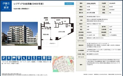 レジディア白金高輪 0406号 0