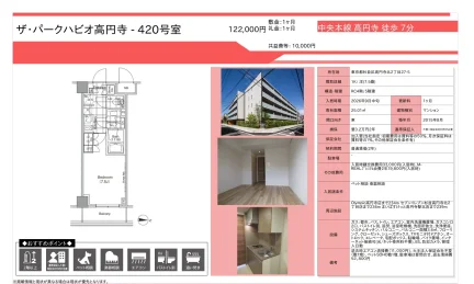 ザ・パークハビオ高円寺 420号 0