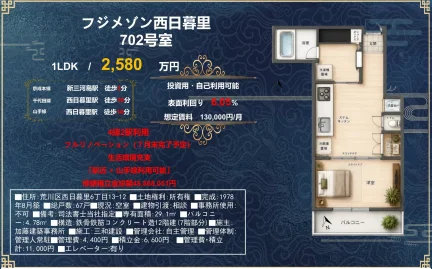 フジメゾン西日暮里 702号 0
