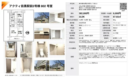 アクティ目黒駅前2号棟 802 号室 802号 0