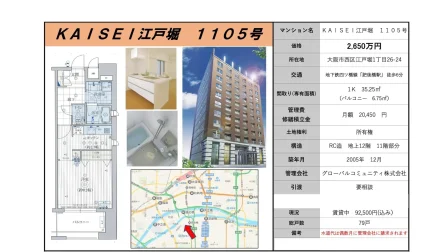 Studio Condo Near Station in Edobori 0