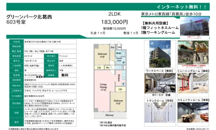グリーンパーク北葛西 603号 0