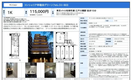 コンシェリア早稲田グリーンフォレスト 603 0