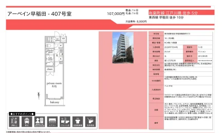 アーベイン早稲田 407 0