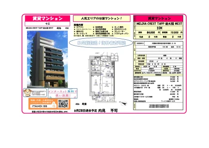 MELDIA CREST TAPP 新大阪 WEST 406号 0