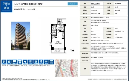 伊藤忠レジディア神田東 0501号 0