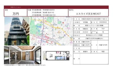 エスライズ天王寺EAST 8階 0