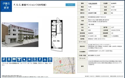 伊藤忠F.S.C.新宿マンション 109号 0