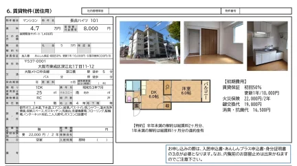 長吉ハイツ 101号 0