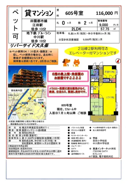 リバーサイド大久保 605号 0