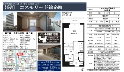コスモリード錦糸町 603号 0