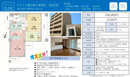 ステイツ豊中新千里南町 203号室 203号 0