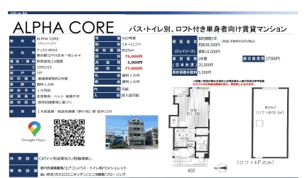 ALPHA CORE 402号室 0