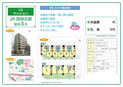 YKハイツ松の内 1K 0