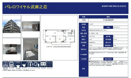 パレロワイヤル武庫之荘 103号 0