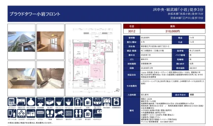 プラウドタワー小岩フロント 3012号 0