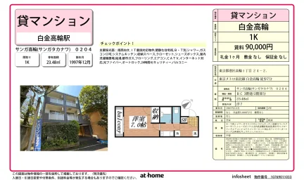 Studio Condo Near Station in Takanawa 0