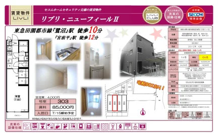 リブリ・ニューフィールⅡI 303号 0