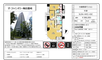 ザ・ファインタワー梅田豊崎 2406号室 0