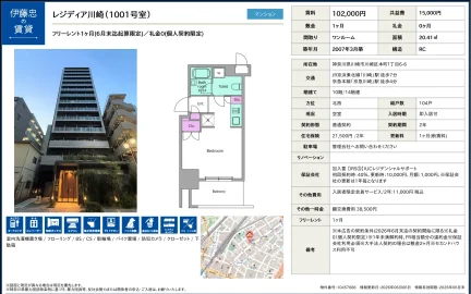 レジディア川崎 1001号 0