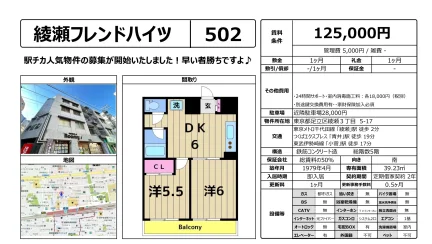 綾瀬フレンドハイツ 502 0