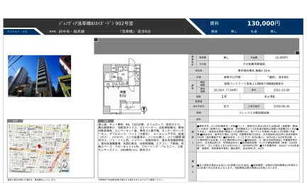 ジェノヴィア浅草橋 II スカイガーデン902号室 902号 0