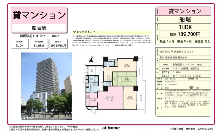 船堀駅前トキタワー 1802号 0